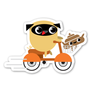 Pug & Poo Scootin'