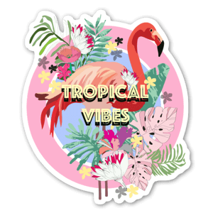 Flamingo, tropical, vibrações, floral