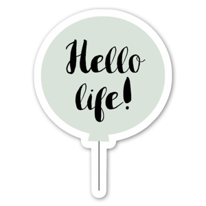 Hello life, verde. Autocolante por Elina Dahl Design.