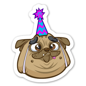 Tenha um aniversário derpy com este adorável pug...