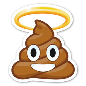 E é o nosso emoji favorito, Poopie! Enviado pelos céus para resolver qualquer cagada. Está aqui para ti e para qualquer situação que te faça abanar a cabeça.