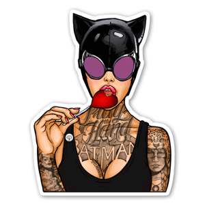 A minha ilustração personalizada da catwoman tatuada