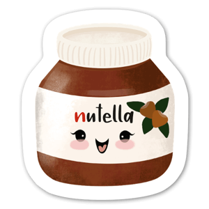 "Não só um frasco de Nutella, sou um frasco de felicidade!!". Aqui está um autocolante fofinho para todos aqueles que gostam de Nutella