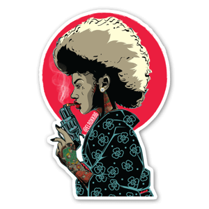 A minha ilustração personalizada de uma samurai afro 