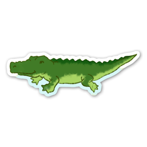 Crocodilo engraçado, vibes da Florida, verde