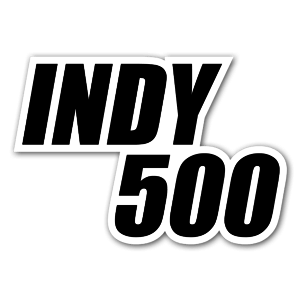 Indy 500 como autocolante de corrida.