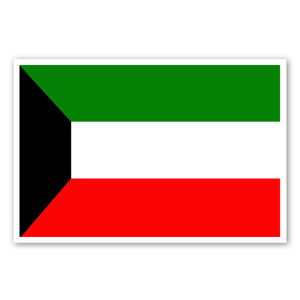 Autocolante com a bandeira do Kuwait.