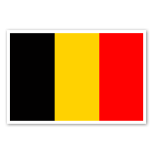 Autocolante com a bandeira da Bélgica.