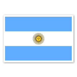 Autocolante com a bandeira da Argentina.