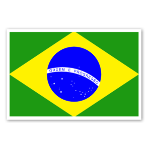 Autocolante com a bandeira do Brasil.