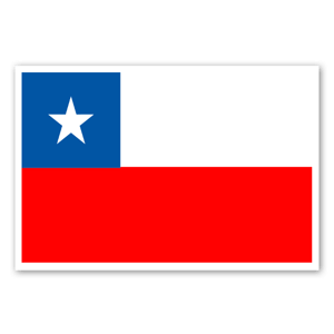 Autocolante com a bandeira do Chile.