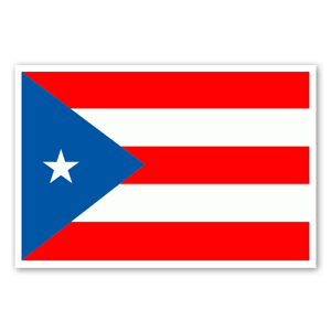 Autocolante com a bandeira de Porto Rico.