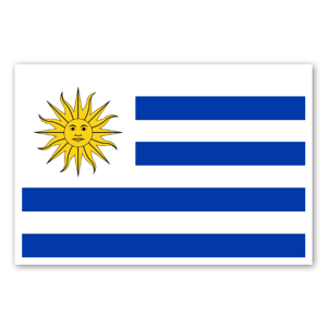 Autocolante com a bandeira do Uruguai.