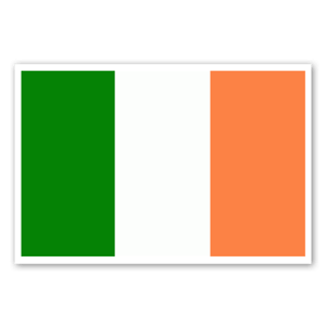 Autocolante com a bandeira da Irlanda.