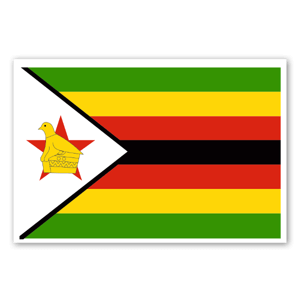 Autocolante com a bandeira do Zimbabwe.