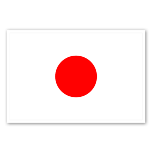 Autocolante com a bandeira do Japão.