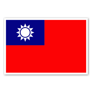 Autocolante com a bandeira do Taiwan.