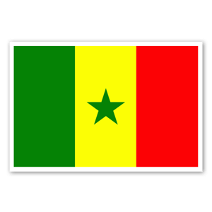 Autocolante com a bandeira do Senegal.