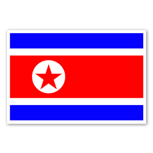 Autocolante com a bandeira da Coreia do Norte.