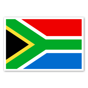 Autocolante com a bandeira da África do Sul. 