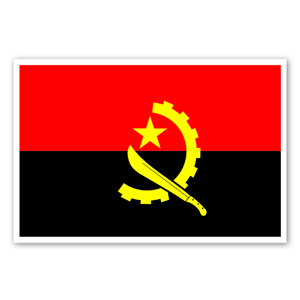 Autocolante com a bandeira de Angola.