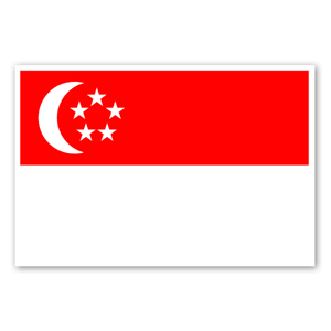 Autocolante com a bandeira de Singapura.