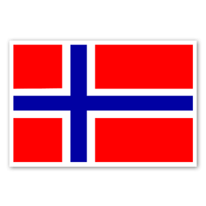 Autocolante com a bandeira da Noruega.