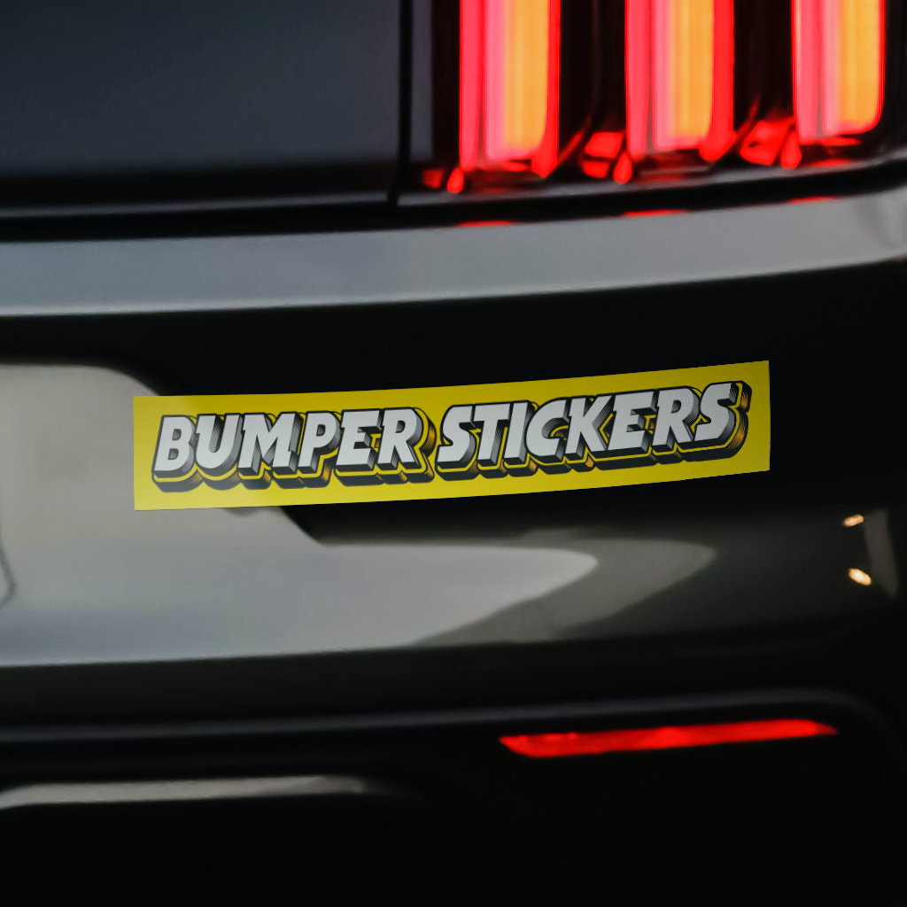 Custom yellow bumper sticker with text bumper sticker