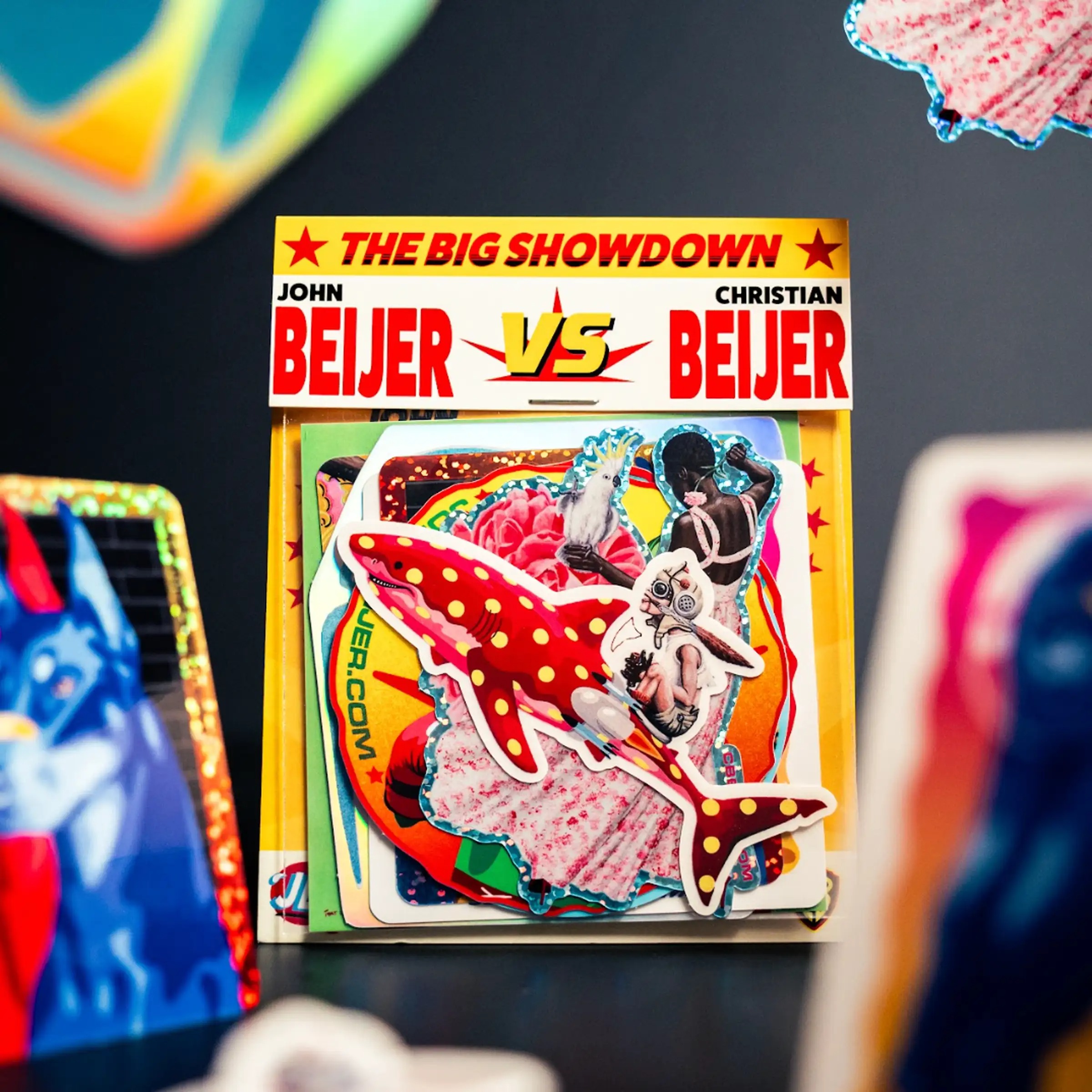 Pack de autocolantes personalizado "The Big Showdown" de John e Christian Beijer com autocolantes com glitter e holográficos
